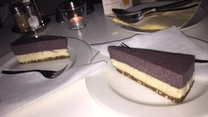 Raw Vegan Blueberry Cake at Napfényes Restaurant & Confectionery in Budapest