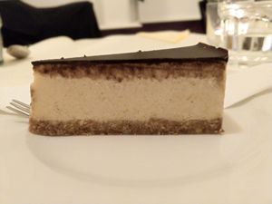 Rudi cheesecake at Napfényes Restaurant & Confectionery in Budapest