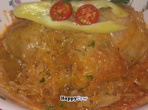 Hungarian Stuffed Pickled Cabbage at Napfenyes Etterem in Budapest, Hungary. at Napfényes Restaurant & Confectionery in Budapest