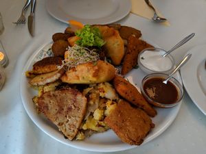 Sharing platter for two! at Napfényes Restaurant & Confectionery in Budapest