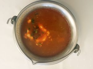 Vegan bean goulash at Napfényes Restaurant & Confectionery in Budapest