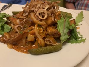 Seiten Roast at Napfényes Restaurant & Confectionery in Budapest