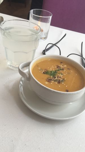 Vegetable soup at Napfényes Restaurant & Confectionery in Budapest