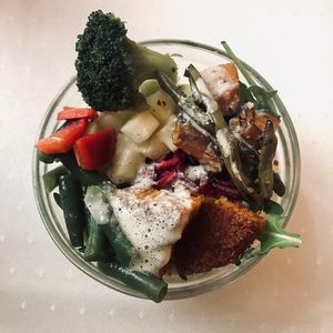 Salad from salad bar at Napfényes Restaurant & Confectionery in Budapest