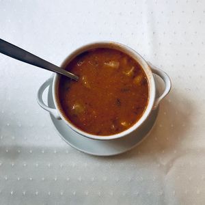 Bean goulash at Napfényes Restaurant & Confectionery in Budapest