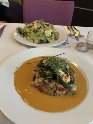 Quinoa rissoto and Cesar salad  at Napfényes Restaurant & Confectionery in Budapest