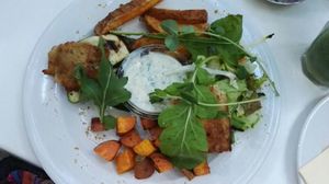 Vegan mixed grilled platter at Napfényes Restaurant & Confectionery in Budapest