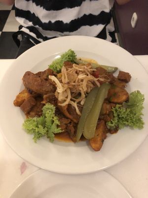 The stew!! at Napfényes Restaurant & Confectionery in Budapest