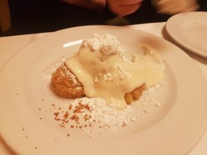 Millet dumplings at Napfényes Restaurant & Confectionery in Budapest