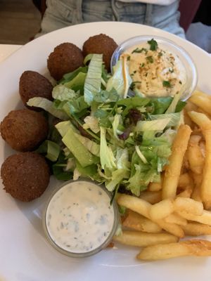 Falafel plate.  Good.   at Napfényes Restaurant & Confectionery in Budapest