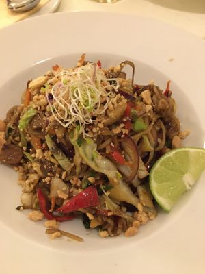 Rice noodles with mixed veggies with peanut and lime :) at Napfényes Restaurant & Confectionery in Budapest
