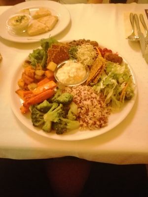 The healthy platter for 2 all for me lol at Napfényes Restaurant & Confectionery in Budapest