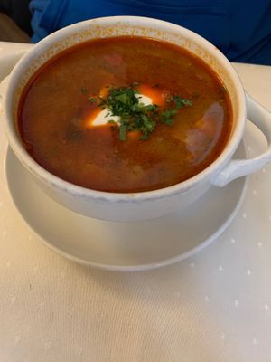 Goulash (small version) at Napfényes Restaurant & Confectionery in Budapest