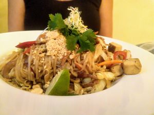 Asian noodles at Napfényes Restaurant & Confectionery in Budapest