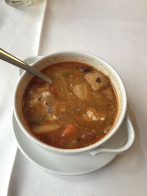 Bean goulash  at Napfényes Restaurant & Confectionery in Budapest