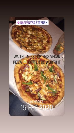 Amazing vegan pizzas  at Napfényes Restaurant & Confectionery in Budapest
