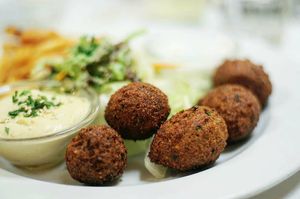 Falafel at Napfényes Restaurant & Confectionery in Budapest