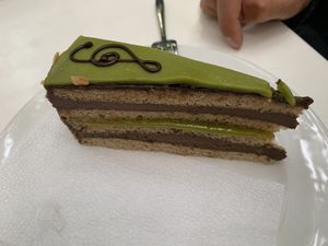 Mozart cake at Napfényes Restaurant & Confectionery in Budapest
