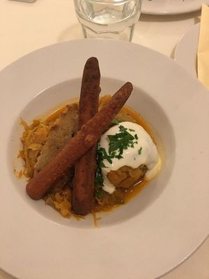 Traditional Hungarian plate at Napfényes Restaurant & Confectionery in Budapest