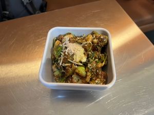 Roasted Brussels sprouts  at Planetary Burger in Vancouver