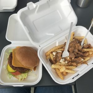 The cheeseburger and poutine at Planetary Burger in Vancouver