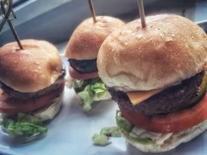 flight of the minis ... can’t decide, then try the sampler  at Planetary Burger in Vancouver