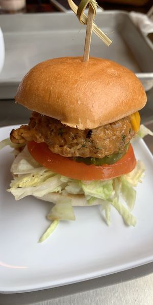 Cauliflower burger  at Planetary Burger in Vancouver
