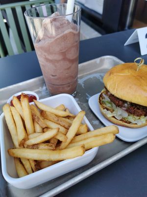 Choc shake combo at Planetary Burger in Vancouver