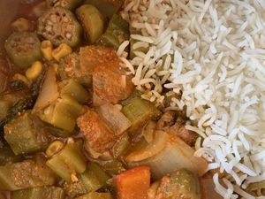 New Orleans Okra Gumbo  at Souley Vegan in Oakland