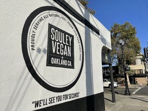 Signage  at Souley Vegan in Oakland