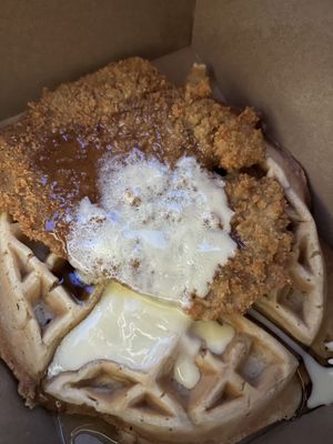 Seitan & waffles 🧇 pic 2  at Souley Vegan in Oakland