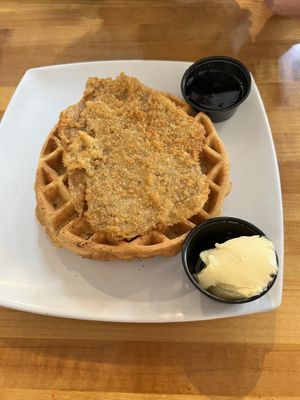 Chicken and Waffles  at Souley Vegan in Oakland