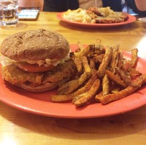 Country fried steak sandwich. at Souley Vegan in Oakland