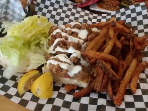 Shrimp Po' Boy at Souley Vegan in Oakland