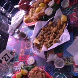 lots and lots of food at Souley Vegan in Oakland