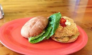 southern crispy burger at Souley Vegan in Oakland