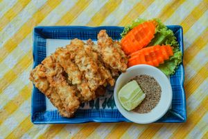 Fried Vegetarian Meat 1.50$ at Zhu Lin Xuan House in Siem Reap
