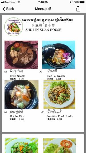 Vegan and vegetarian Food at Zhu Lin Xuan House in Siem Reap