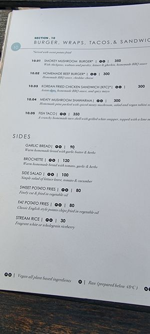Menu at Alchemy in Koh Samui