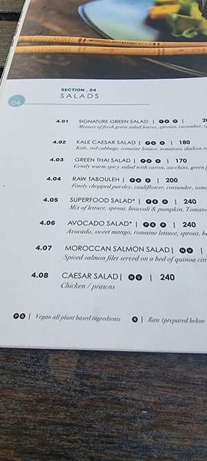 Menus at Alchemy in Koh Samui
