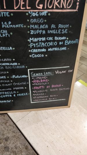 The vegan options at Gelateria k2 in Alghero