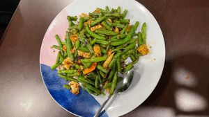 Spicy beans, so good with the Mapo Tofu. at Formosa Garden in East Perth