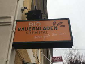 Sign  at BioBauernladen Kremstal in Kirchdorf An Der Krems
