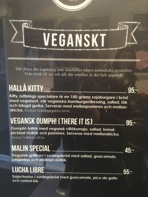 Vegan menu at 7:ans in Gothenburg