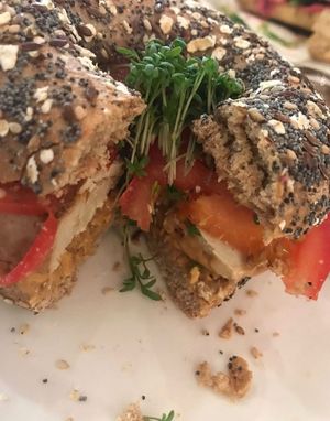 Tofu Bagel Vollkorn at Tribeka in Graz