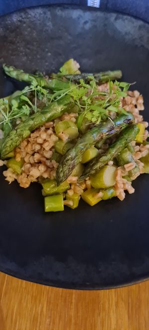 Asparagus risotto at Štorja Pod Stopnicami in Postojna