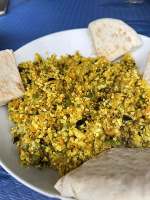 Cuscús de coliflor vegano at Campomar in San Vicente De La Barquera