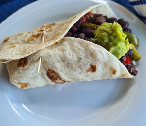 Fajitas veganas at Campomar in San Vicente De La Barquera