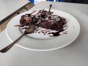 Vegan Brownie at Campomar in San Vicente De La Barquera