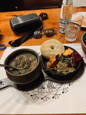 Lobio (beans) at Salobie Bia in Tbilisi